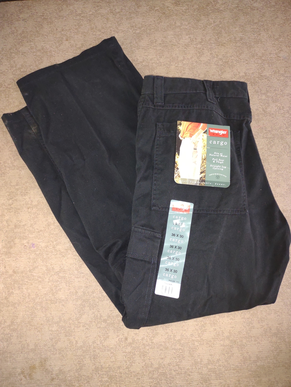 Wrangler Black Cargo Pants with Utility Pockets